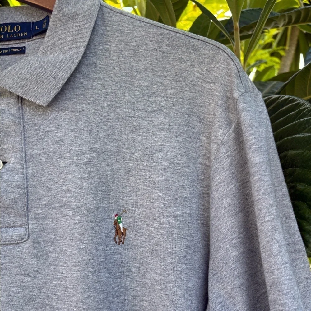 Polo by Ralph Lauren Gray Pima Soft Touch Classic Polo Shirt Size Large